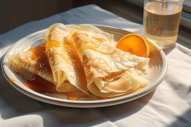 Photo des crêpes à l'orange capturées