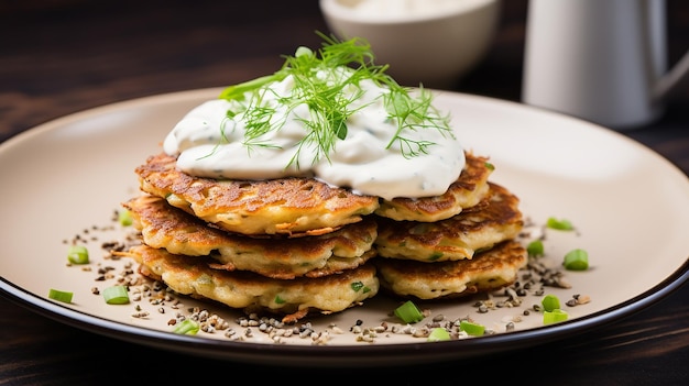 Crêpes de pommes de terre au sarrasin et à la crème sure