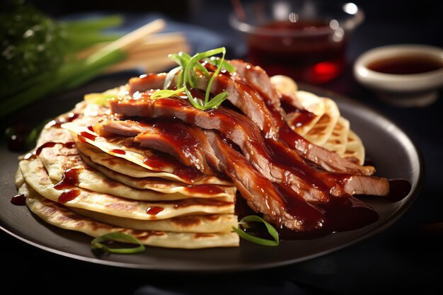 Crêpes salées au canard laqué avec sauce hoisin