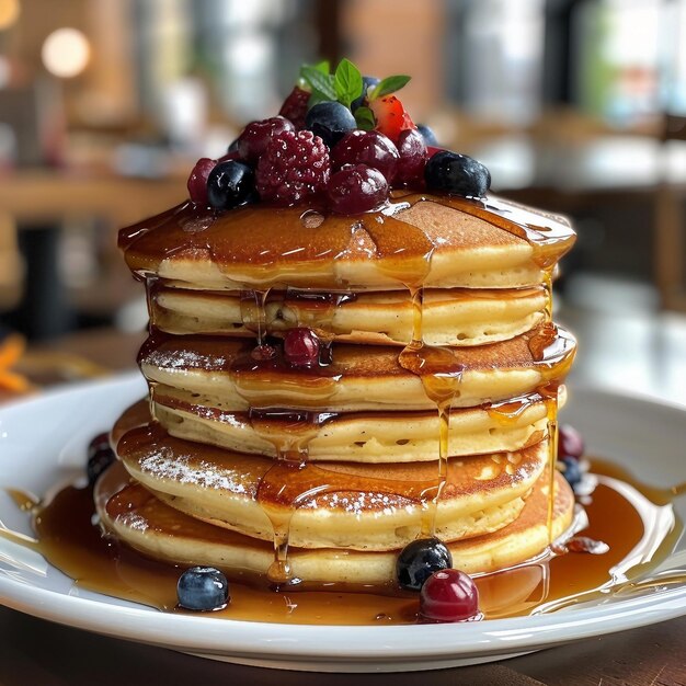 Crêpes avec sirop en cascade