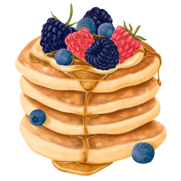 Des crêpes sucrées dessinées à la main png transparente