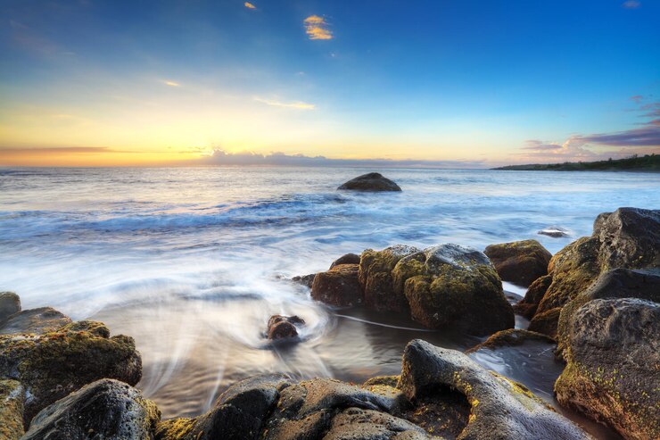 Photo le crépuscule à etangvente à la réunion