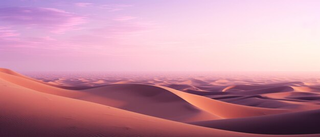 Le crépuscule pastel sur les dunes du désert