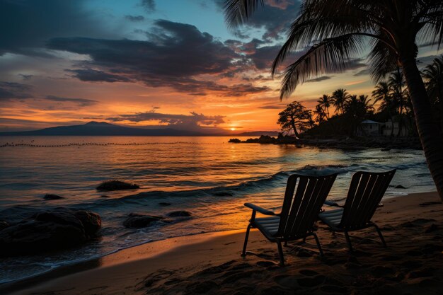 Photo le crépuscule serein à maenam bophut, en thaïlande