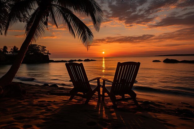 Photo le crépuscule serein à maenam bophut, en thaïlande