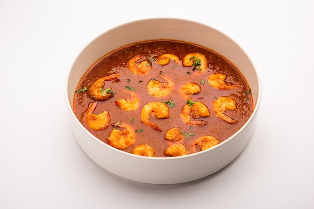 Crevettes de Goan ou curry de crevettes ou zinga masala également connu sous le nom de KolambiÃ‚Â kalwanÃ‚Â ou Tikhle