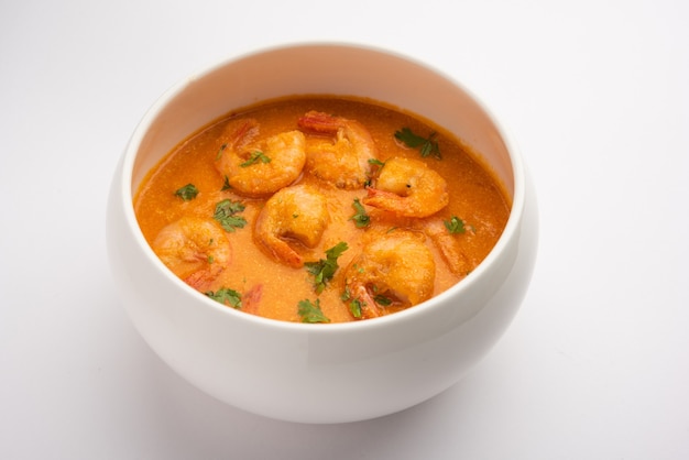 Crevettes De Goan Ou Curry De Crevettes Ou Zinga Masala également Connu Sous Le Nom De Kolambiã‚â Kalwanã‚â Ou Tikhle