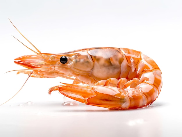 Crevettes isolé sur fond blanc Close up