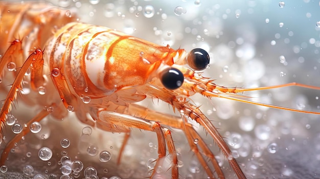 crevettes rapprochées avec une apparence brune et blanche dans le style de petits points pointillistes