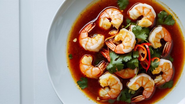 Photo crevettes thaïlandaises dans une sauce de poisson épicée