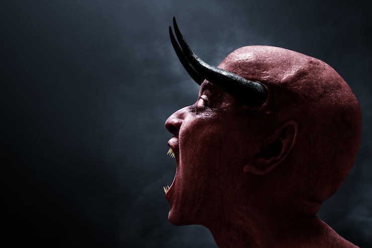 Photo le cri effrayant du diable thème d'halloween