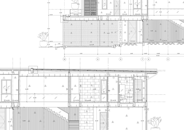 Écrire un plan d'architecture pour la construction.