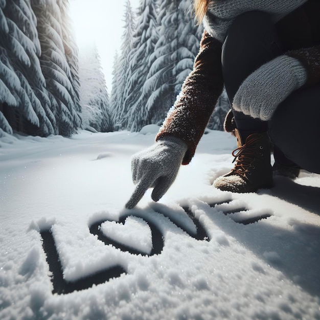 Écrire un texte AMOUR sur la neige