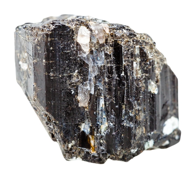 Cristal de Tourmaline noire Schorl isolé