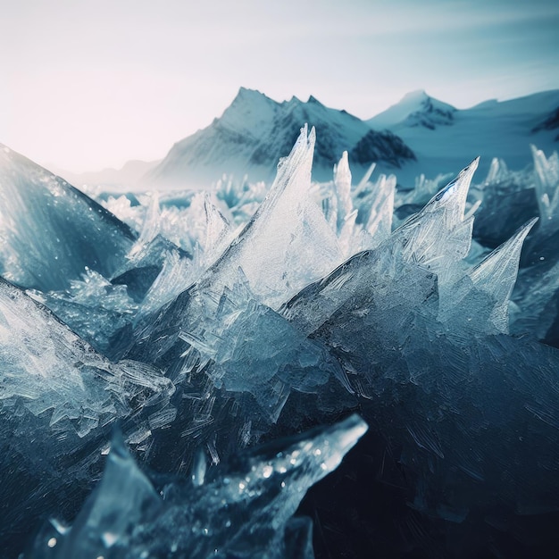 des cristaux sur un fond bleu