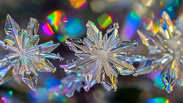 Photo des cristaux de glace éthérés peignant le cosmos
