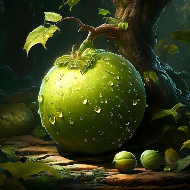 Écrivez sur une quête entreprise par un groupe d'aventuriers pour trouver ce fruit légendaire et le challe