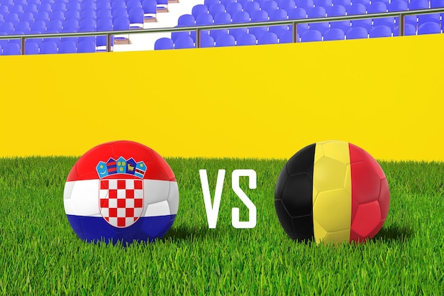 La Croatie contre la Belgique au stade