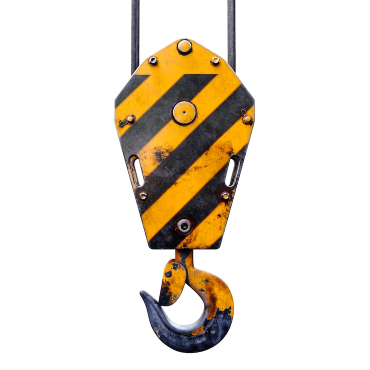 Photo crochet de grue 3d sur fond blanc