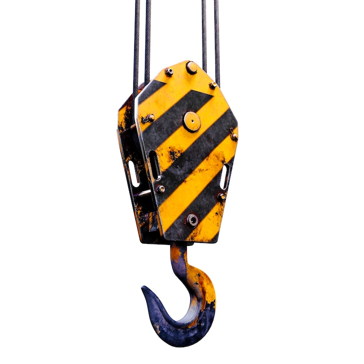 Photo crochet de grue 3d sur fond blanc