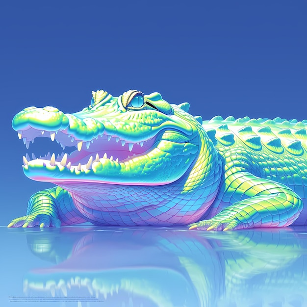 Le crocodile enchanteur Une illustration 3D spectaculaire