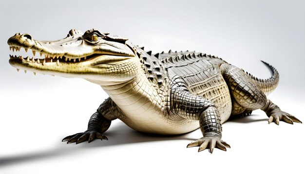 un crocodile avec un fond blanc et une image d'un crocodile