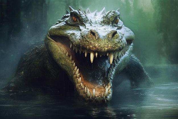 Crocodile sauvage effrayant Générer ai