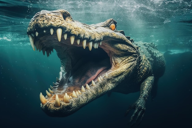 Crocodile sous l'eau