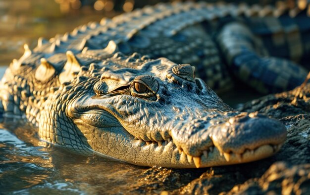 Les crocodiles se cachent à la lumière du soleil.