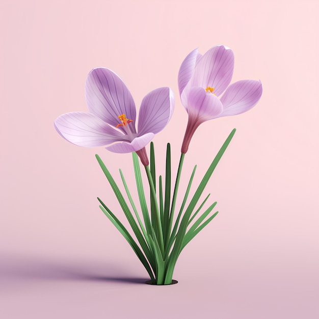 Crocus Sativus sur un fond solide