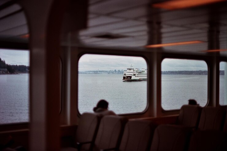 Photo croisière en mer vue par la fenêtre