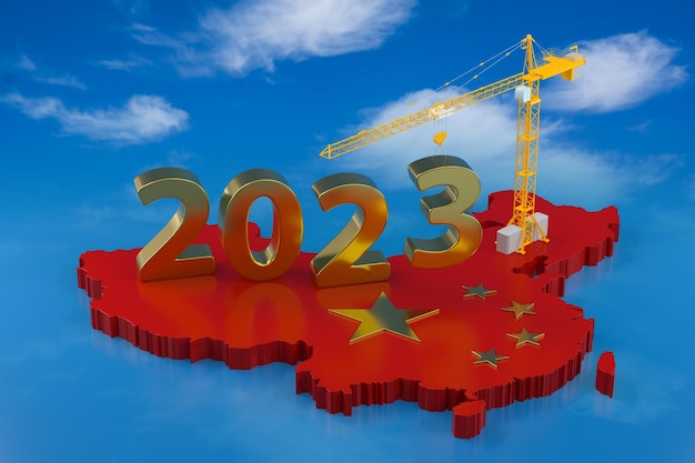 Photo croissance de la chine en développement en 2023 rendu 3d