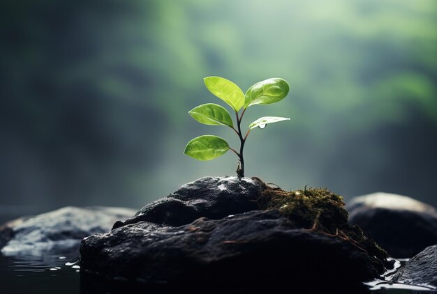 Photo la croissance des jeunes plantes