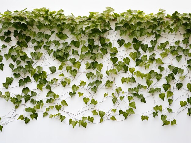 La croissance et la persévérance du mur d'escalade de la vigne isolée sur un fond blanc généré par l'IA