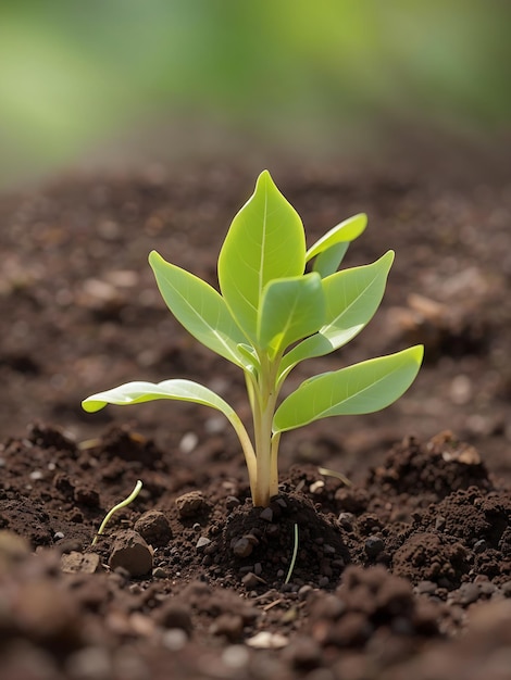 Croissance des plantes sur le sol