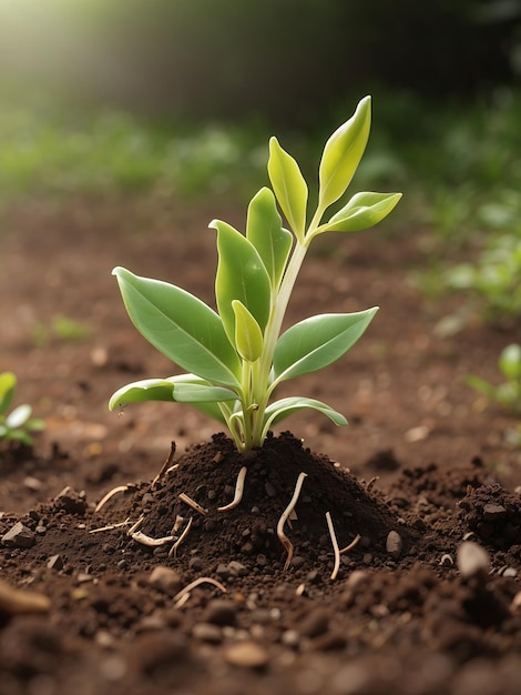 Croissance des plantes sur le sol