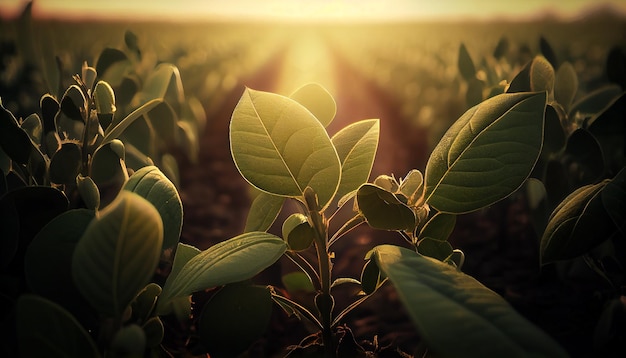 Croissance des plantes vertes dans la forêt à l'extérieur de l'IA générative