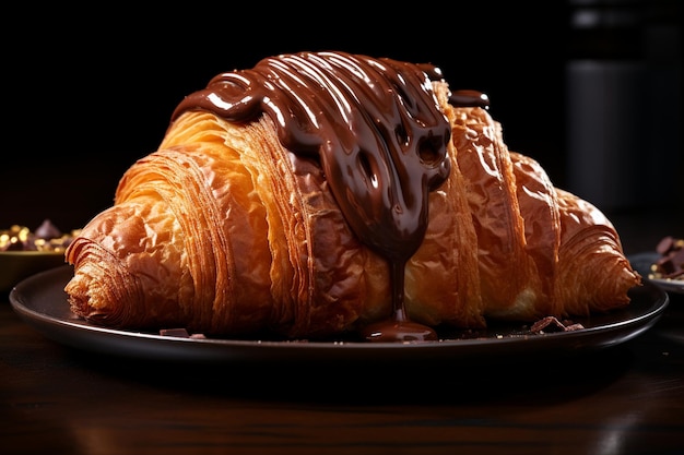 Un croissant au beurre et au chocolat est un bonbon décadent.