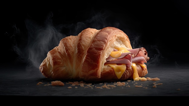 Croissant au jambon et fromage