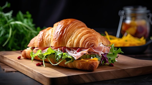 Croissant au jambon et fromage