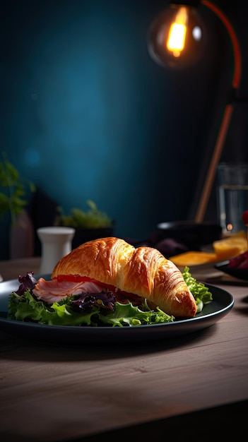 Croissant au jambon et fromage