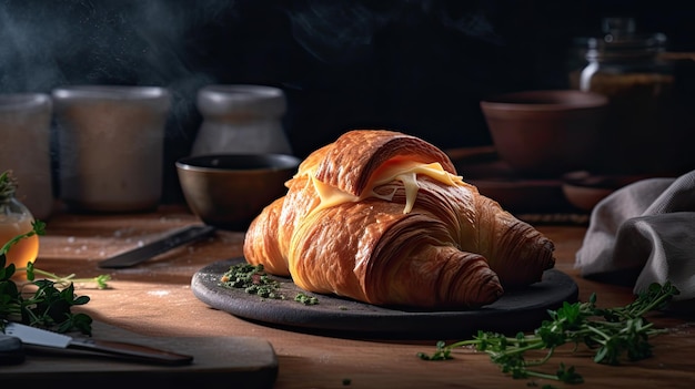 Croissant au jambon et fromage