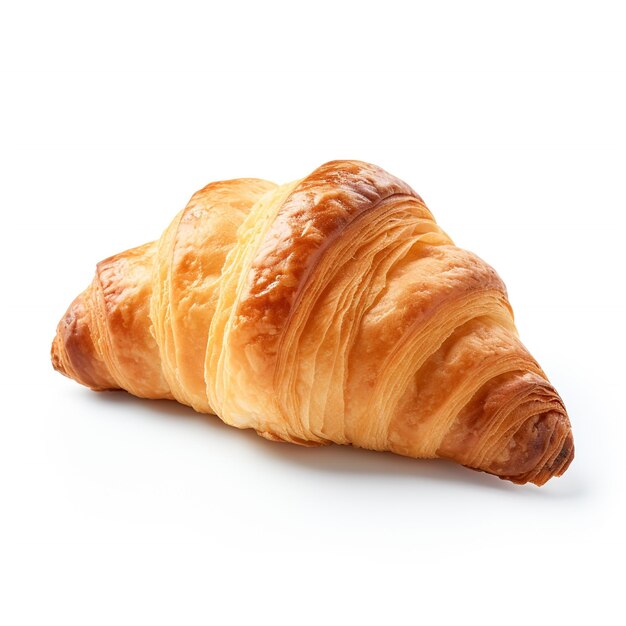 Photo croissant brun sur fond blancgénéré par ai