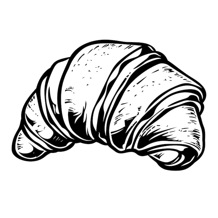Photo croissant dessiné à la ligne