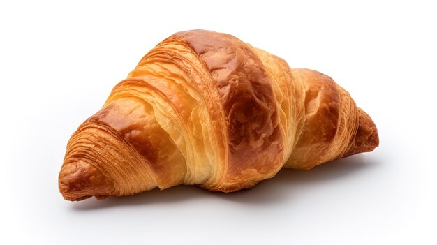 un croissant avec un dessus jaune et un fond blanc