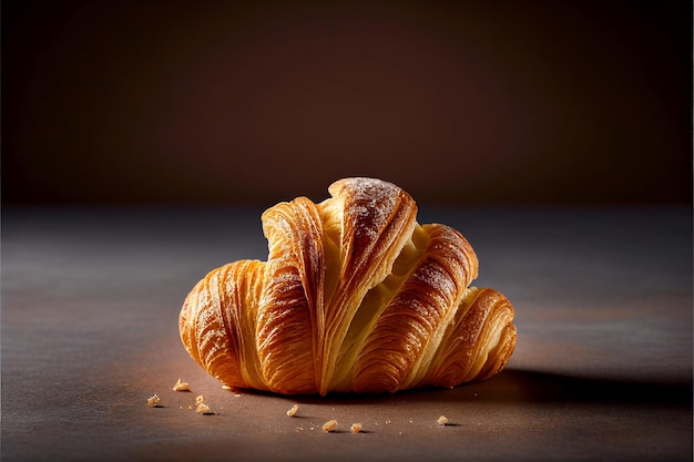 Un croissant avec du sucre en poudre.