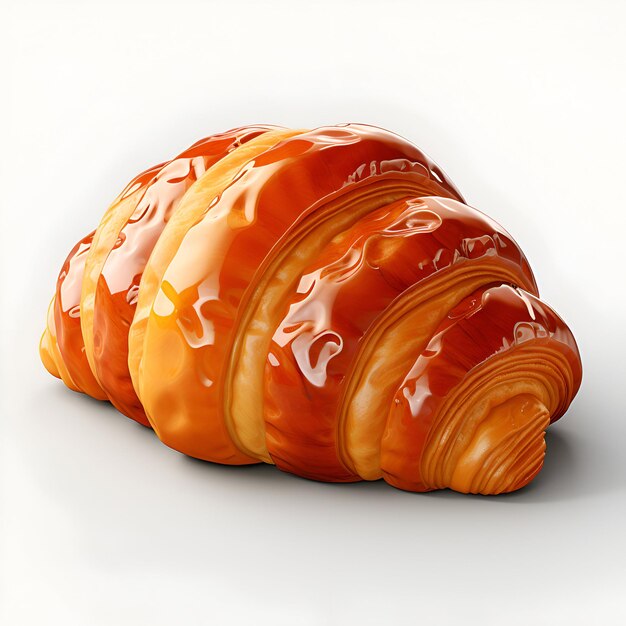 Croissant sur un fond blanc image de rendu 3D