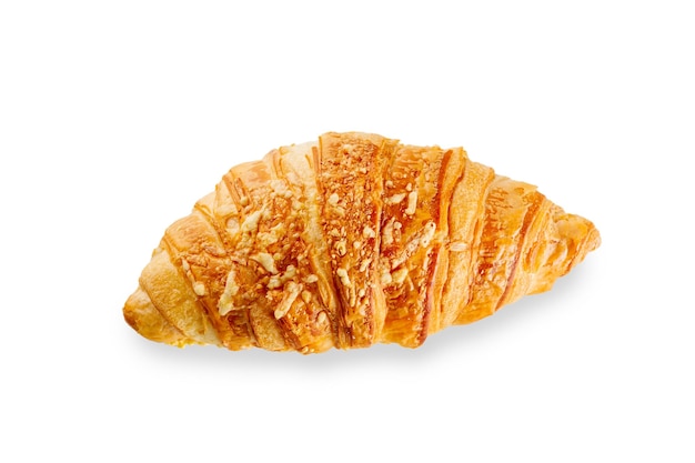 Croissant frais au fromage isolé sur fond blanc