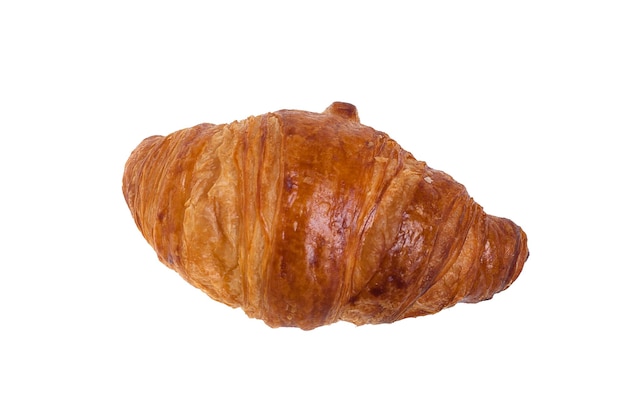 Croissant isolé sur la vue de dessus blanche