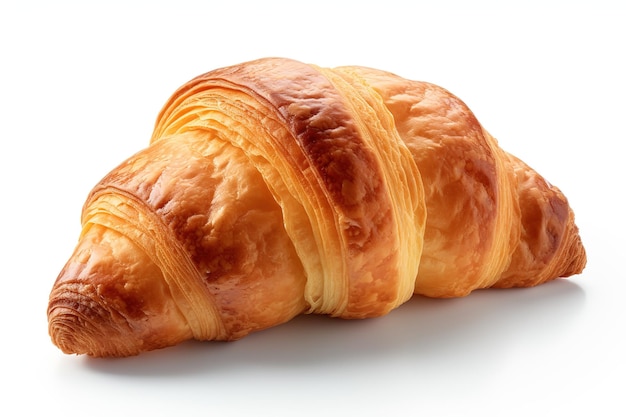 Un croissant libre isolé sur fond blanc